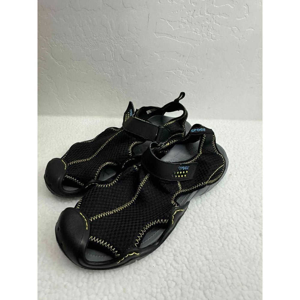 Crocs Womens Black Mesh Water Sport‎ Sandals Shoes Size 12